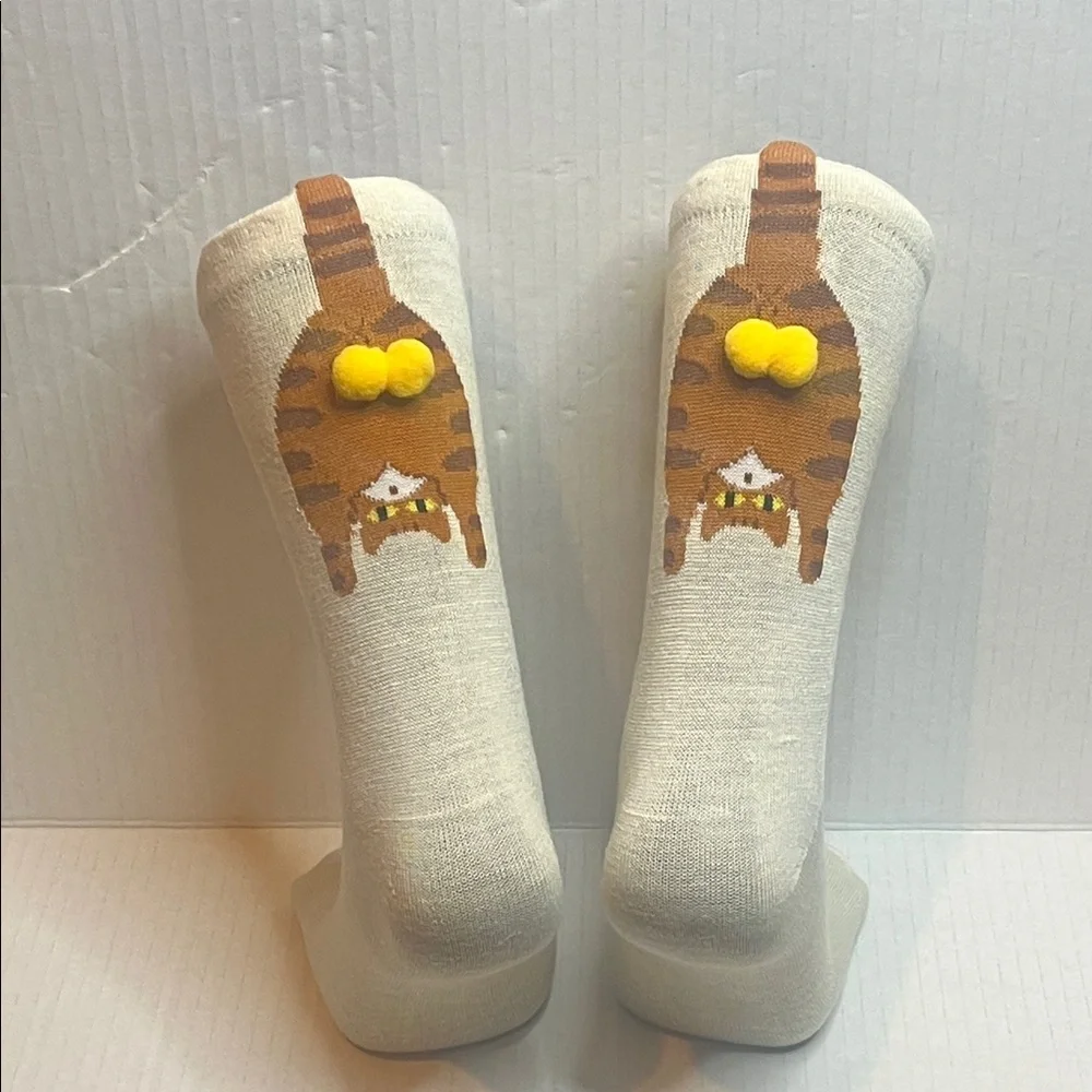 Cat Novelty Women's Socks (Cream)
